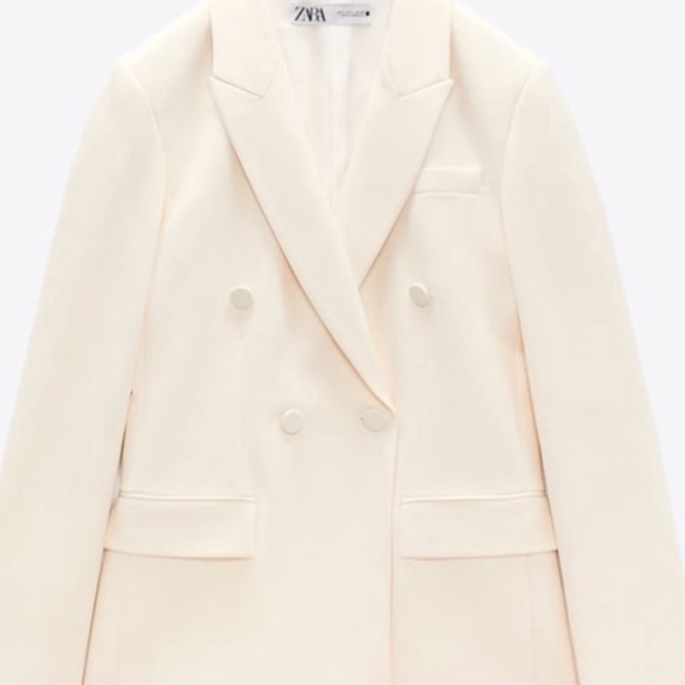 Zara Double Breasted Cream Blazer NEW W/OUT TAGS Size Medium